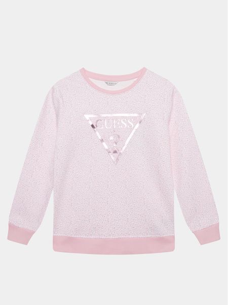 Guess Bluza J4GQ01 KA6R3 Różowy Regular Fit. Czerwone bluzy dla dziewczynek Guess, z aplikacjami, z bawełny, bez ramiączek, bez kaptura. Za 119.99 zł.