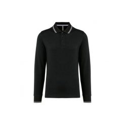 Koszulka polo pique z długim rękawem Kariban. Czarne bluzki z długim rękawem męskie KARIBAN, s, bez wzorów, z bawełny, eleganckie, bez kołnierzyka. Za 189.00 zł.