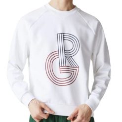 Bluza męska Lacoste Roland Garros. Białe bluzy męskie Lacoste, l, bez wzorów, z bawełny, bez kaptura. Za 347.00 zł.