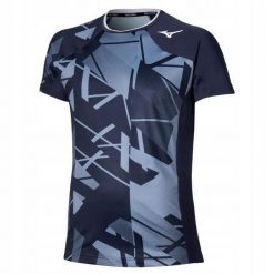Koszulka sportowa Mizuno DB Shadow Graphic SS Tee. Niebieskie koszulki sportowe męskie Mizuno, l, bez wzorów, z bawełny, bez kołnierzyka, bez ramiączek, na fitness i siłownię. Za 160.30 zł.