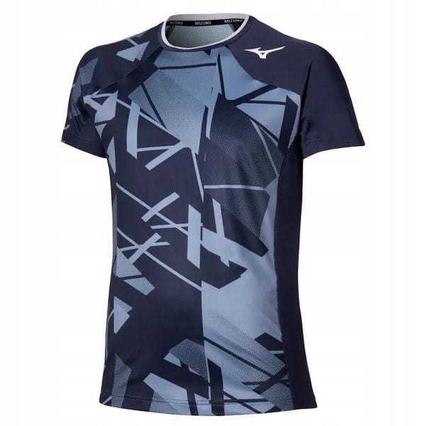 Koszulka sportowa Mizuno DB Shadow Graphic SS Tee. Niebieskie koszulki sportowe męskie Mizuno, l, bez wzorów, z bawełny, bez kołnierzyka, bez ramiączek, na fitness i siłownię. Za 160.30 zł.