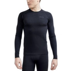 Koszulka kompresyjna Craft Core Dry Active Comfort. Czarne koszulki sportowe męskie Craft, na zimę, m, bez wzorów, bez kołnierzyka, bez ramiączek, narciarskie. Za 208.00 zł.