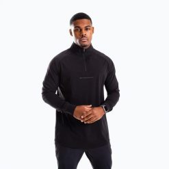 Bluza treningowa męska Built For Athletes 1/4 Zip Pullover. Czarne bluzy męskie BUILT FOR ATHLETES, m, bez wzorów, z elastanu, bez kaptura, na fitness i siłownię. Za 329.99 zł.