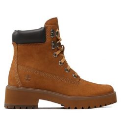 Trapery Timberland. Brązowe kozaki damskie Timberland. Za 799.99 zł.
