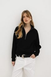 BLUZA VIKI CZARNA L - Flawless. Czarne bluzy damskie Flawless, l, bez wzorów, z bawełny, bez kaptura. Za 349.00 zł.
