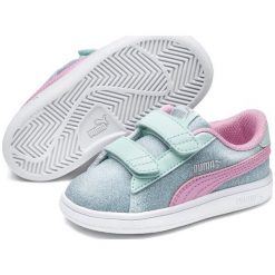 Puma Smash v2 Glitz Glam V Ps Fair Aqua-Pale Pink-Silver-White 31. Buty sportowe dziewczęce Puma. Za 185.00 zł.