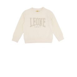 Dziewczęca bluza Leone Chic Girl z okrągłym dekoltem. Białe bluzy dla dziewczynek LEONE 1947 APPAREL, bez wzorów, bez ramiączek, bez kaptura. W wyprzedaży za 111.80 zł.