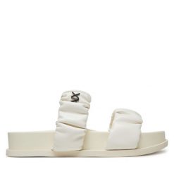 Klapki Armani Exchange. Klapki damskie Armani Exchange, bez wzorów, bez obcasa. Za 389.99 zł.