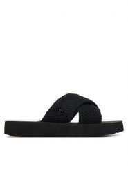 LOVE MOSCHINO Klapki JA28324G0OJQC000 Czarny. Czarne klapki damskie Love Moschino, bez wzorów, z materiału, bez obcasa. Za 659.99 zł.