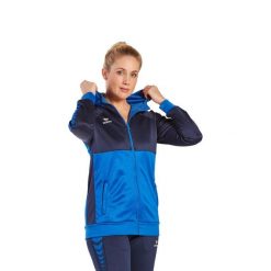 Kurtka treningowa z kapturem dla kobiet Erima Six Wings. Niebieskie bluzy sportowe damskie Erima, s, bez wzorów, z materiału, z kapturem, do piłki ręcznej. W wyprzedaży za 239.00 zł.