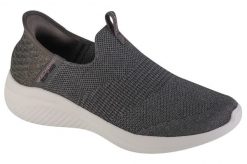 Buty sportowe Sneakersy damskie, Slip-Ins Ultra Flex 3.0 Smooth Step. Szare obuwie sportowe damskie Skechers, bez wzorów, z jersey, trekkingowe. Za 329.99 zł.
