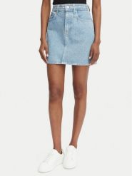 Calvin Klein Jeans Spódnica jeansowa LV047G727G Niebieski jasny Regular Fit. Niebieskie spódnice damskie Calvin Klein Jeans, bez wzorów, z jeansu. Za 409.99 zł.