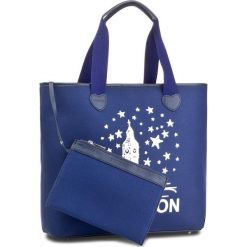 Torebka TWINSET - Shopping AS8PNA St. London Blu Scuro 02303. Niebieskie torebki do ręki damskie Twinset, z materiału. W wyprzedaży za 259.00 zł.