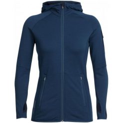 Icebreaker Bluza Wmns Atom Ls Zip Hood Largo/Midnight Navy L. Niebieskie bluzy damskie marki Icebreaker, z wełny. W wyprzedaży za 449.00 zł.