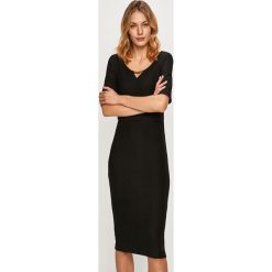 Morgan - Sukienka. Czarne sukienki damskie Morgan, l, bez wzorów, z dzianiny, casualowe, bez kołnierzyka, bez ramiączek. W wyprzedaży za 159.90 zł.