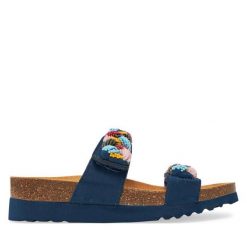Klapki Scholl. Niebieskie klapki damskie Scholl, bez wzorów, bez obcasa. Za 289.99 zł.