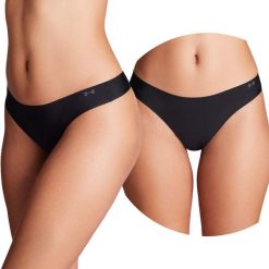 Majtki damskie stringi Under Armour Pure Stretch 3-PAK. Czarne figi damskie Under Armour, xs, bez wzorów. Za 81.99 zł.