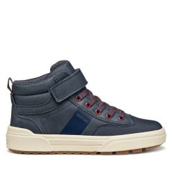 Sneakersy Geox. Niebieskie trampki i tenisówki chłopięce Geox, bez wzorów, bez zapięcia. Za 179.99 zł.