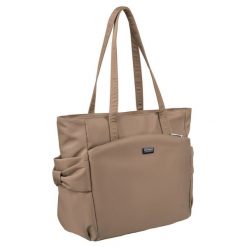 Shopper beżowy Peterson PTN CTY-15. Brązowe torebki shopper damskie Peterson, bez wzorów, ze skóry ekologicznej, biznesowe, bez dodatków. Za 89.99 zł.