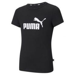 Koszulka Córka Puma Essentials czarny. Czarne t-shirty i topy dla dziewczynek Puma, bez wzorów, z poliesteru, bez ramiączek. Za 65.15 zł.
