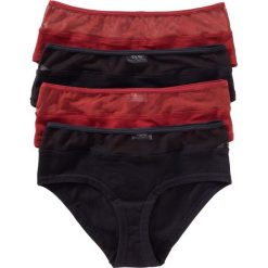 Figi "panty" (4 pary) bonprix czarno-czerwony kasztanowy. Czarne figi damskie bonprix, z koronki. Za 39.96 zł.