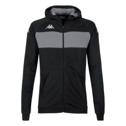 Bluza z kapturem Kappa Dacciozi. Czarne bluzy męskie Kappa, bez zapięcia, na fitness i siłownię. Za 294.50 zł.