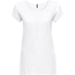 Shirt z plisą guzikową bonprix biały. Bluzki damskie bonprix. Za 34.99 zł.
