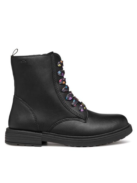 Geox Kozaki Jr Eclair J049QD 0003W C9240 D Czarny. Czarne buty zimowe dziewczęce Geox, bez wzorów, ze skóry, bez zapięcia. Za 319.99 zł.