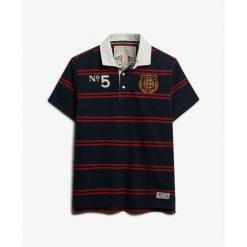 Polo Superdry Emblem Jersey. Czerwone koszulki polo męskie Superdry., m, bez wzorów, z jersey, bez ramiączek. Za 284.00 zł.