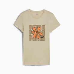 Koszulka damska Puma GRAPHICS WORDING beżowa 68299768 r S. Brązowe t-shirty damskie Puma, l, bez wzorów, z bawełny, eleganckie, bez kołnierzyka. Za 81.26 zł.