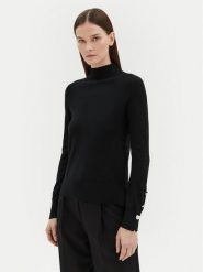 Motivi Golf M6716001042N Czarny Regular Fit. Czarne swetry damskie Motivi, m, bez wzorów, z syntetyku, bez kołnierzyka, bez ramiączek, bez kaptura. Za 179.99 zł.