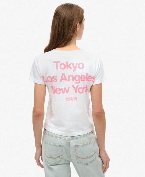 Dopasowana koszulka Core Logo City. Białe t-shirty damskie Superdry., bez wzorów, z bawełny, bez kołnierzyka. Za 153.85 zł.