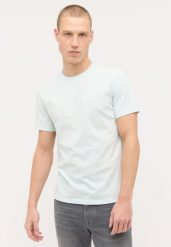MĘSKA KOSZULKA MUSTANG AustinT-shirt LOGO Skylight 1015067 5006. Koszulki polo męskie Mustang, m, bez wzorów, bez ramiączek. Za 89.99 zł.