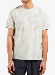 Koszulka do biegania Odlo Zeroweight Chill-Tec Print Crew Neck S/S. Szare koszulki sportowe męskie Odlo, s, bez wzorów, z dzianiny, bez kołnierzyka, bez ramiączek, do biegania. Za 269.49 zł.