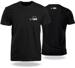 Koszulka sportowa T-shirt męski Raven. Czarne koszulki sportowe męskie RAVEN, l, bez wzorów, z bawełny, bez kołnierzyka, bez ramiączek, na fitness i siłownię. Za 79.00 zł.
