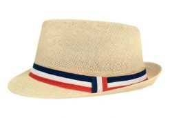 Męski Kapelusz Letni (Styl TRILBY) - Pako Jeans - Słomkowy, Kolorowy Pasek. Żółte czapki i kapelusze męskie Pako Jeans, bez wzorów, z jeansu, klasyczne. Za 49.00 zł.