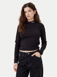 Calvin Klein Jeans Bluzka J20J224763 Czarny Regular Fit. Czarne bluzki damskie Calvin Klein Jeans, l, bez wzorów, z jeansu, bez kołnierzyka, bez ramiączek. Za 169.99 zł.