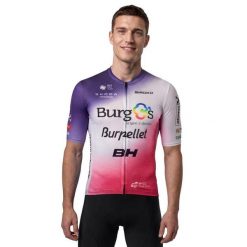 Męska letnia koszulka kolarska z krótkim rękawem Burgos Burpellet BH x Siroko. Białe buty sportowe męskie SIROKO, z meshu, bez zapięcia, rowerowe. Za 339.00 zł.