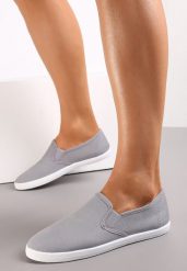 Szare Materiałowe Tenisówki na Elastycznej Podeszwie Aishani. Szare trampki i tenisówki damskie Renee, bez wzorów, z jeansu, eleganckie, bez zapięcia. Za 39.99 zł.