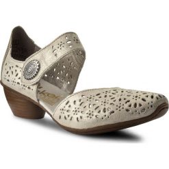 Półbuty RIEKER - 43755-62 Braun. Żółte półbuty damskie Rieker, ze skóry ekologicznej, eleganckie. W wyprzedaży za 179.00 zł.