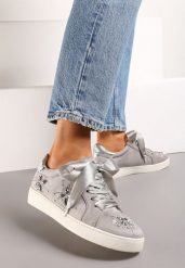 Szare Sneakersy Turn To Left. Szare obuwie sportowe damskie Renee, bez wzorów, trekkingowe. Za 44.99 zł.