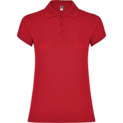 Damska Koszulka Polo W Gwiazdki. Czerwone koszulki sportowe damskie ROLY, m, bez wzorów, bez kołnierzyka, bez ramiączek. Za 56.99 zł.