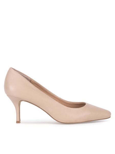 Lasocki Czółenka WFA2922-1Z Beżowy. Brązowe czółenka damskie Lasocki, bez wzorów, ze skóry, bez obcasa, bez zapięcia. Za 219.99 zł.