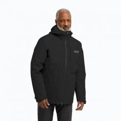 Kurtka 3w1 męska Jack Wolfskin Icecape 3In1 Down Rds. Czarne kurtki męskie Jack Wolfskin, l, bez wzorów, z materiału, bez kaptura. Za 1,981.60 zł.