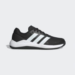 Buty fitness damskie ADIDAS Dropset. Czarne obuwie sportowe damskie Adidas, bez wzorów, z meshu, na fitness i siłownię. Za 289.99 zł.