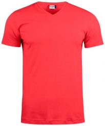 Clique Basic-T V-neck T-shirt V-neck z bawełny, dopasowany krój – red. Czerwone t-shirty męskie CLIQUE, s, bez wzorów, z bawełny, bez kołnierzyka. Za 83.11 zł.