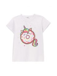 Coccodrillo T-Shirt WC5143210VGD Biały Regular Fit. Białe t-shirty i topy dla dziewczynek COCCODRILLO, bez wzorów, z bawełny, bez ramiączek. Za 39.99 zł.