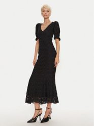 ROTATE Sukienka koktajlowa Drola 113071100 Czarny Slim Fit. Czarne sukienki damskie ROTATE, bez wzorów, z bawełny, wizytowe, bez kołnierzyka, bez ramiączek. Za 1,359.00 zł.