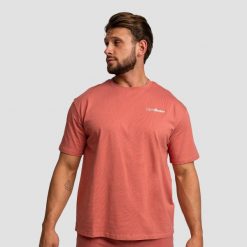 Koszulka męska fitness oversize cynamonowa Limitless. Brązowe koszulki sportowe męskie GYMBEAM, m, bez wzorów, z bawełny, bez kołnierzyka, bez ramiączek, na fitness i siłownię. Za 76.90 zł.