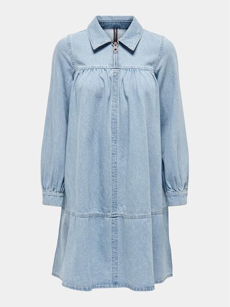 ONLY Sukienka jeansowa Madden 15248963 Niebieski Loose Fit. Niebieskie sukienki damskie Only, s, bez wzorów, z bawełny, bez kołnierzyka, bez ramiączek. Za 149.99 zł.